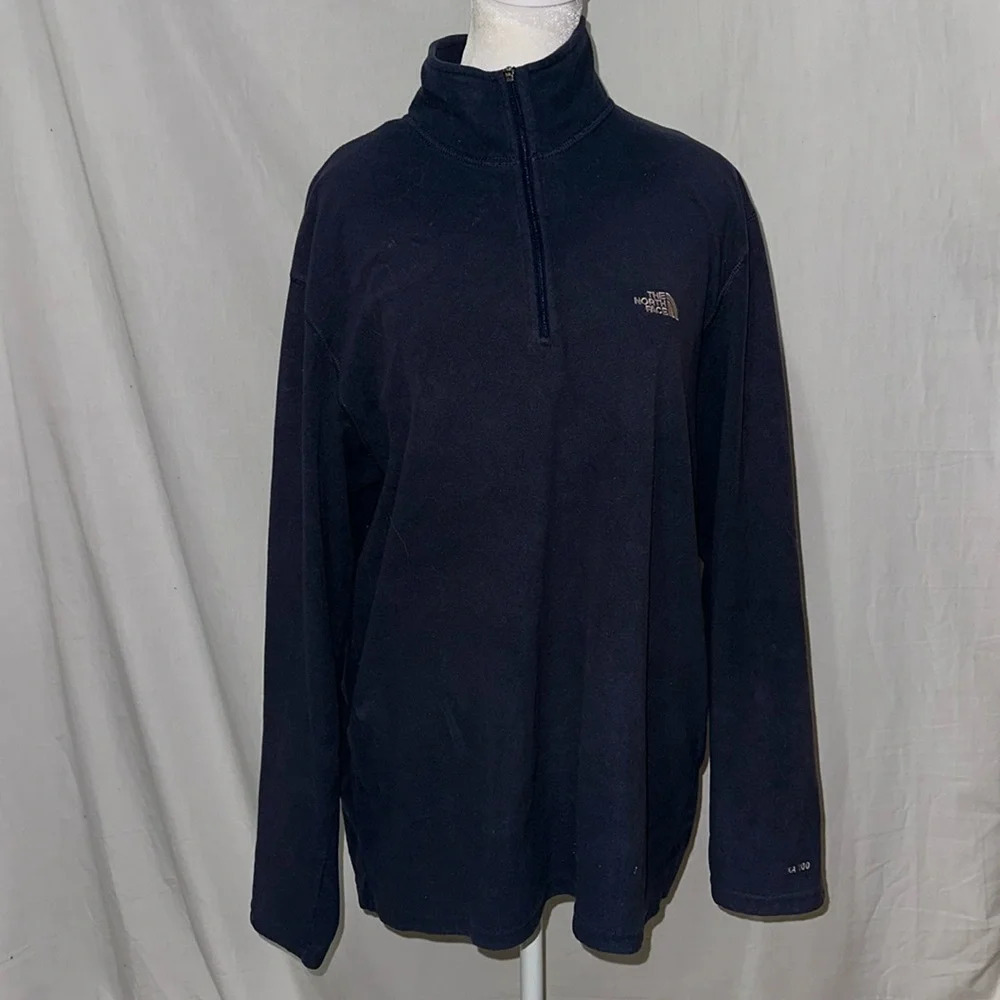 mens blue fleece The North Face 1/4 zip up pullover size large